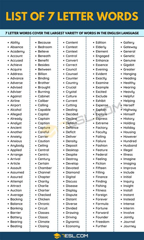 7 letter words with these letters